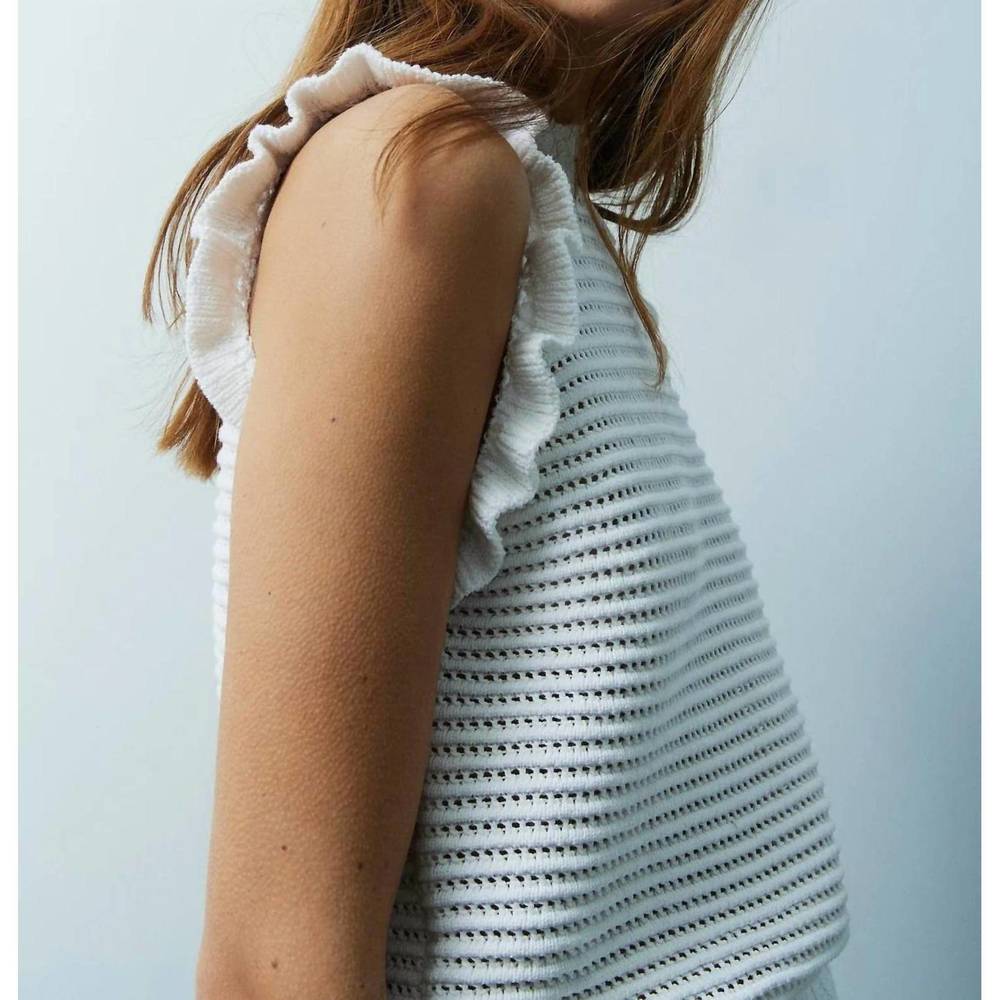 NEW MELISSA NEPTON rana sleeveless sweater tank in off-white - Picture 2 of 3